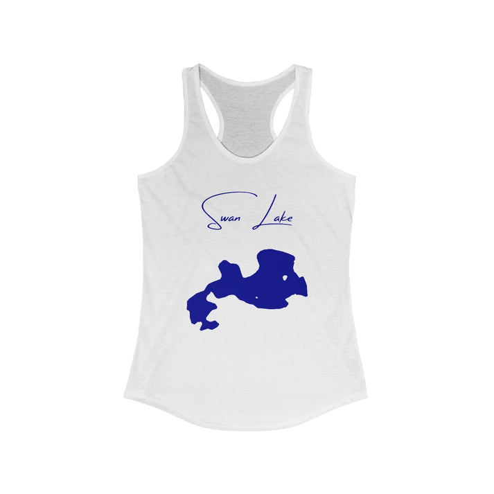 South  Dakota  Swan  Lake  Racerback-Tank  front  position  view  from  front  solid  white.webp