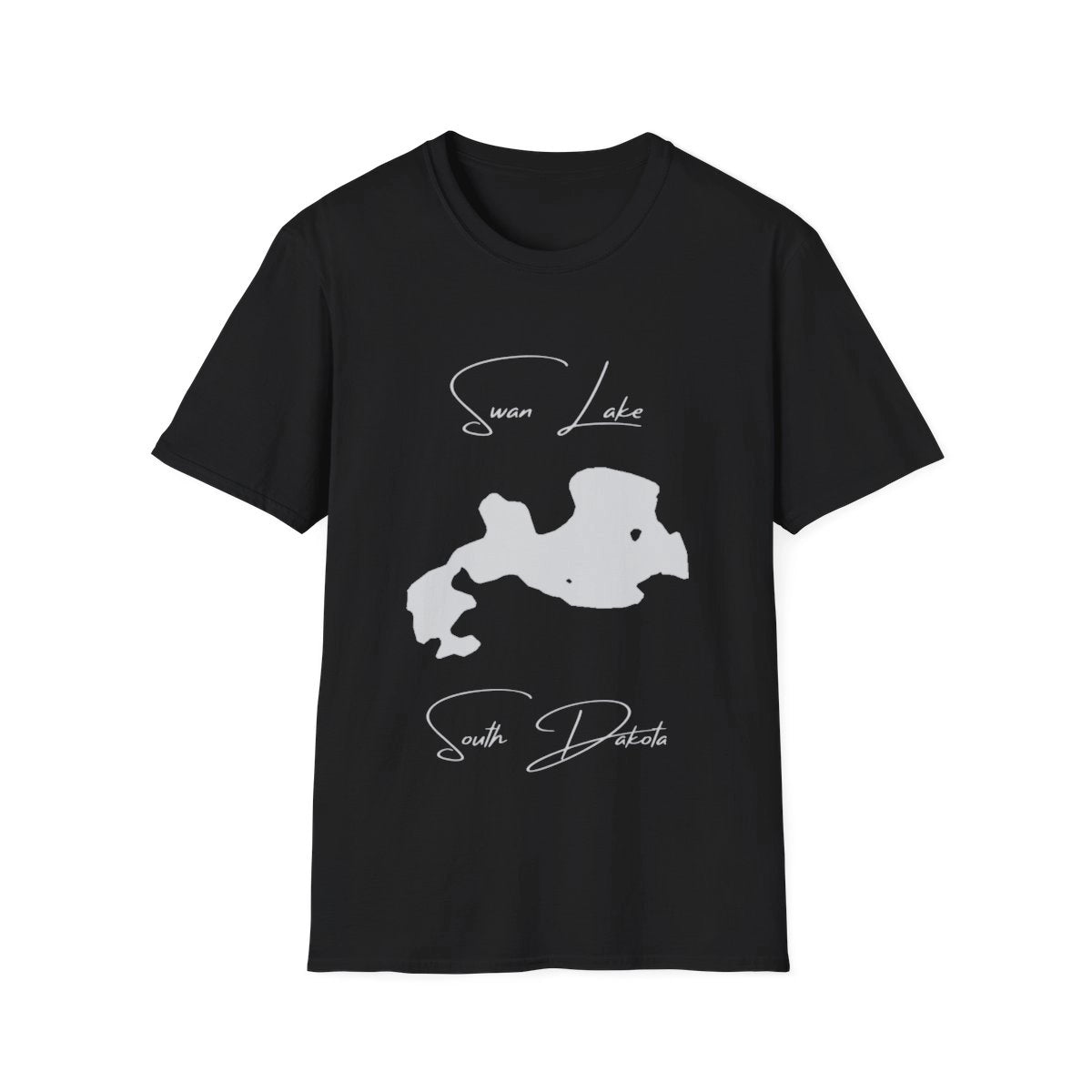 South  Dakota  Swan  Lake  T-shirt  front  position  view  from  front  black.webp