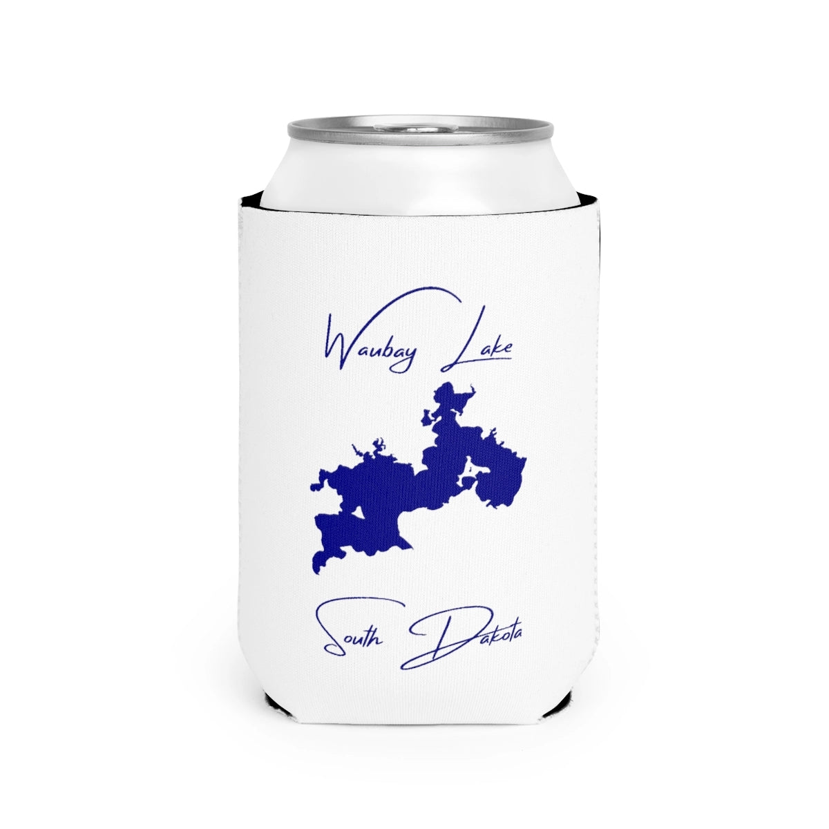 South  Dakota  Waubay  Lake  Can  Koozie  front  position  view  from  front-2  white.webp