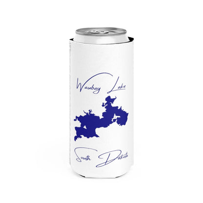 South  Dakota  Waubay  Lake  Slim  Can  Koozie  front  position  view  from  front  white.webp