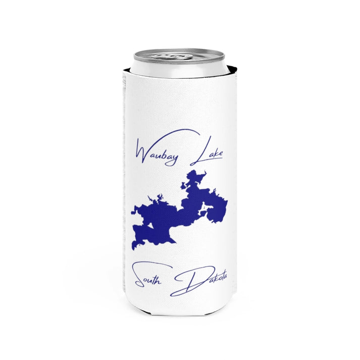 South  Dakota  Waubay  Lake  Slim  Can  Koozie  front  position  view  from  front  white.webp