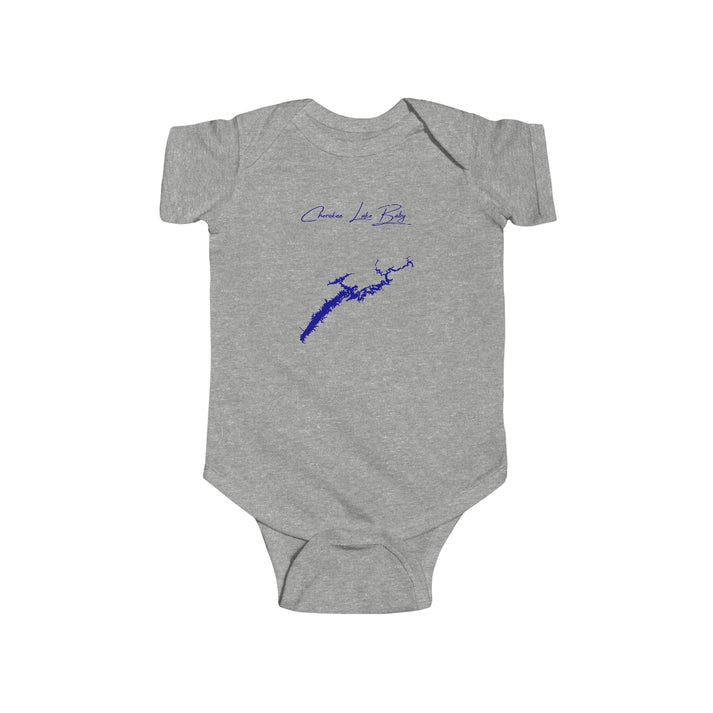 Tennessee  Cherokee  Lake  Onesie  front  position  view  from  front  heather.webp