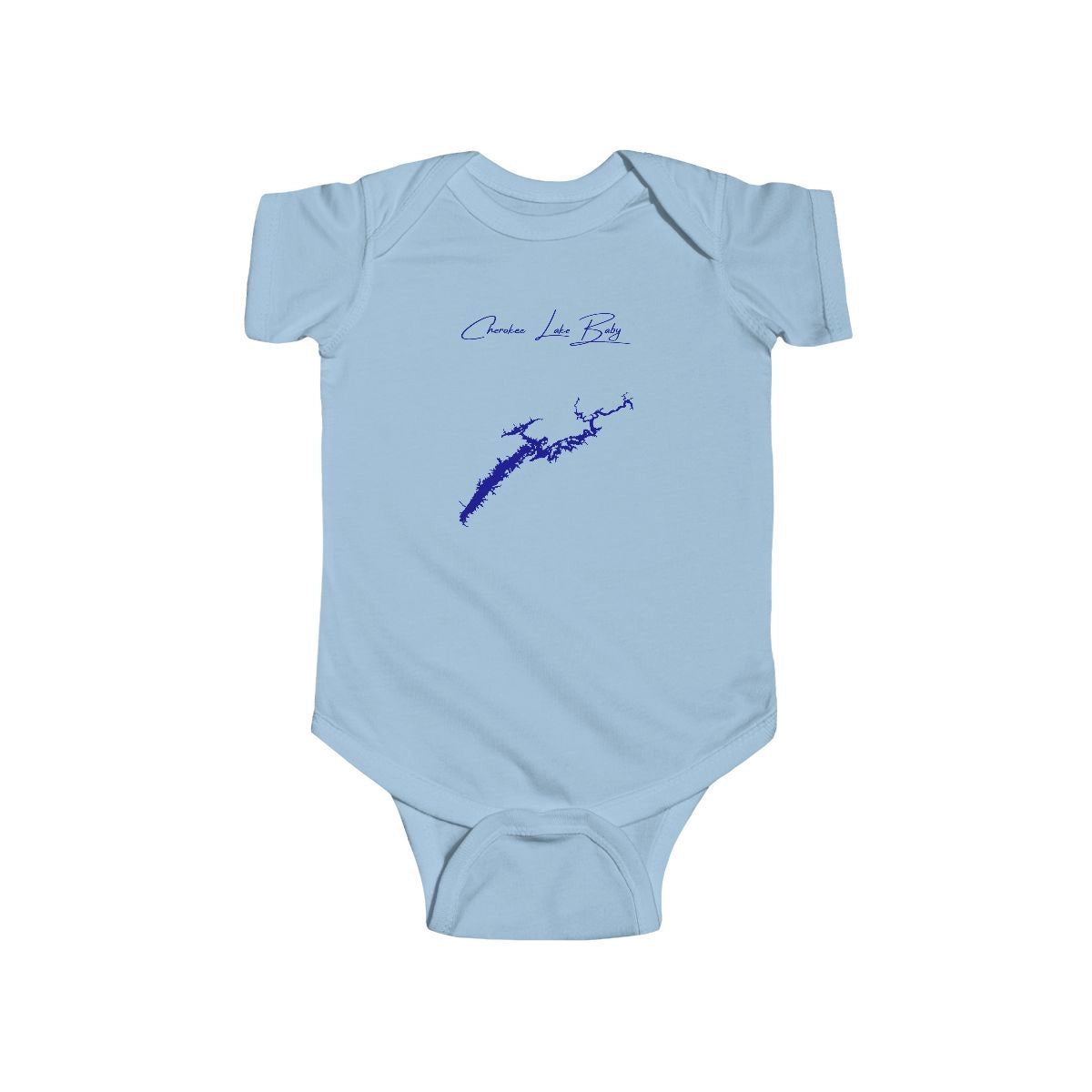 Tennessee  Cherokee  Lake  Onesie  front  position  view  from  front  light  blue.webp