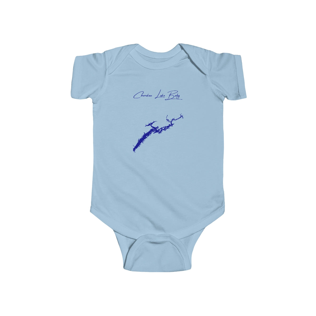 Tennessee  Cherokee  Lake  Onesie  front  position  view  from  front  light  blue.webp