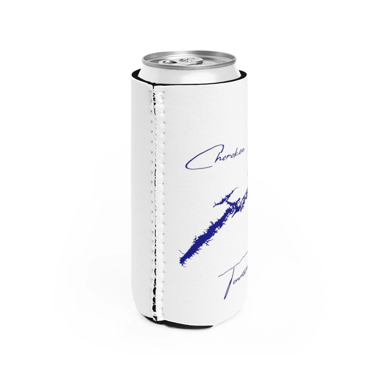 Tennessee  Cherokee  Lake  Slim  Can  Koozie  all  position  view  from  right  white.webp
