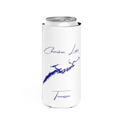 Tennessee  Cherokee  Lake  Slim  Can  Koozie  front  position  view  from  front  white.webp