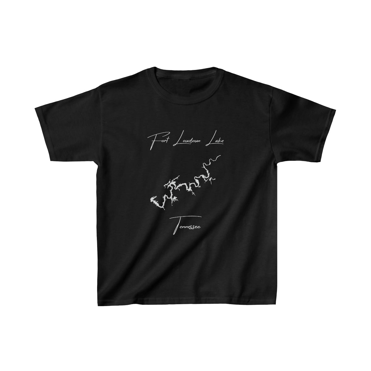 Tennessee  Fort  Loudoun  Lake  Youth  T-shirt  front  position  view  from  front  black.webp