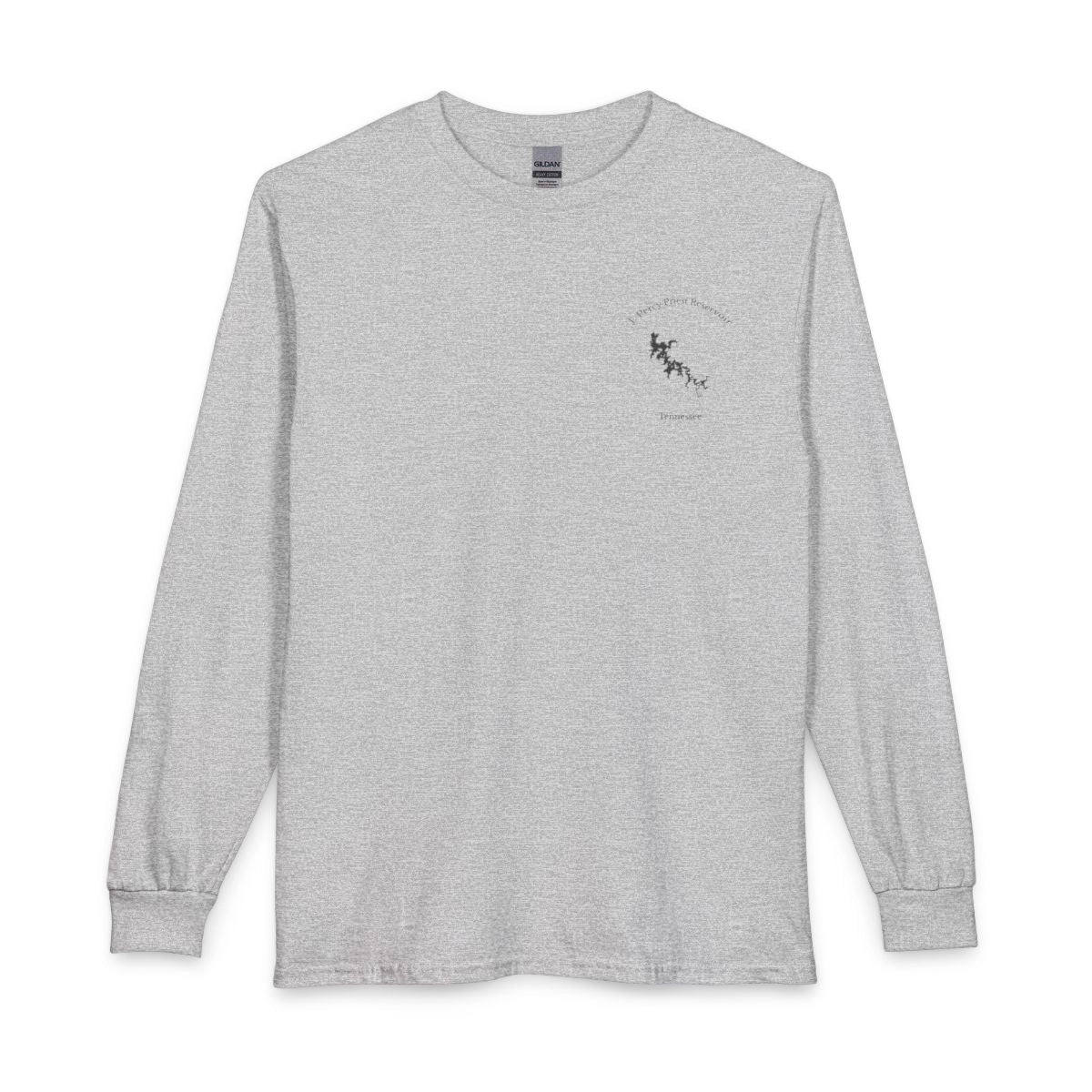Tennessee  J.  Percy  Priest  Reservoir  Long  Sleeve  Fishing  T-shirt  front  position  view  from  front  sport  grey.webp