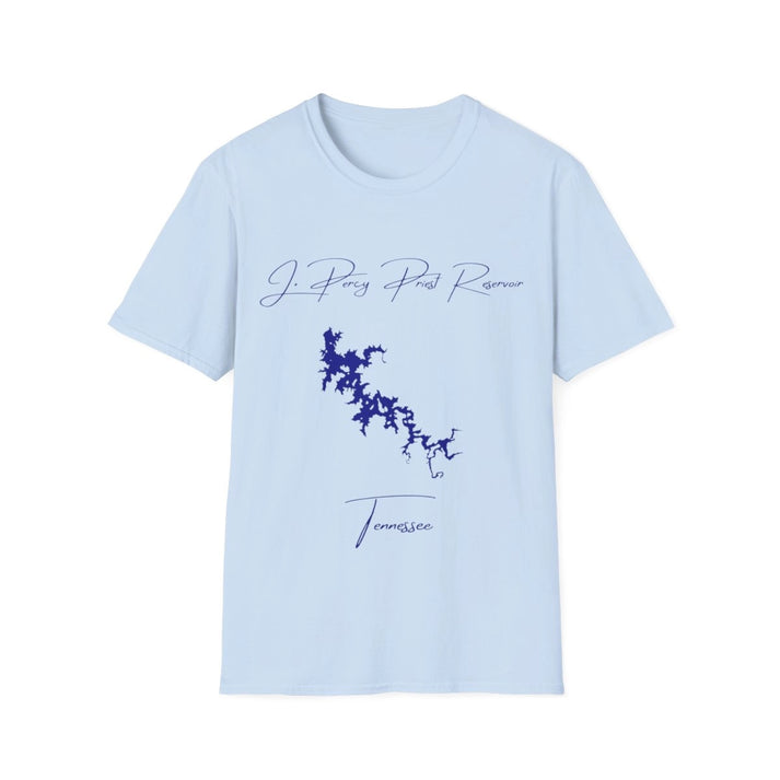 Tennessee  J.  Percy  Priest  Reservoir  T-shirt  front  position  view  from  front  light  blue.webp