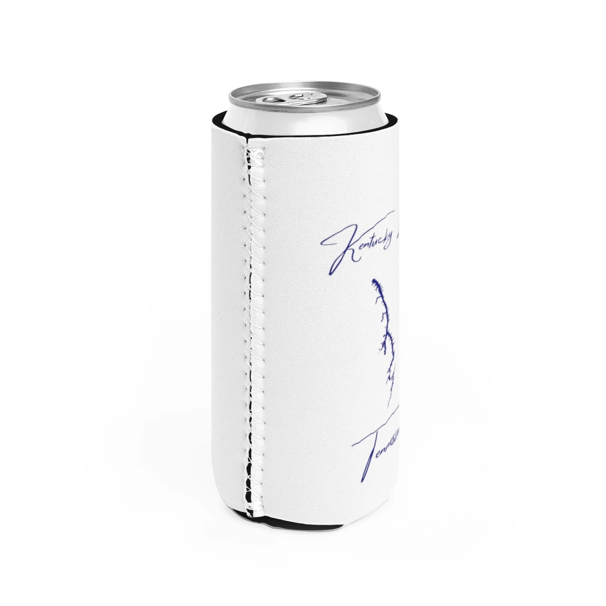 Tennessee  Kentucky  Lake  Slim  Can  Koozie  all  position  view  from  right  white.webp