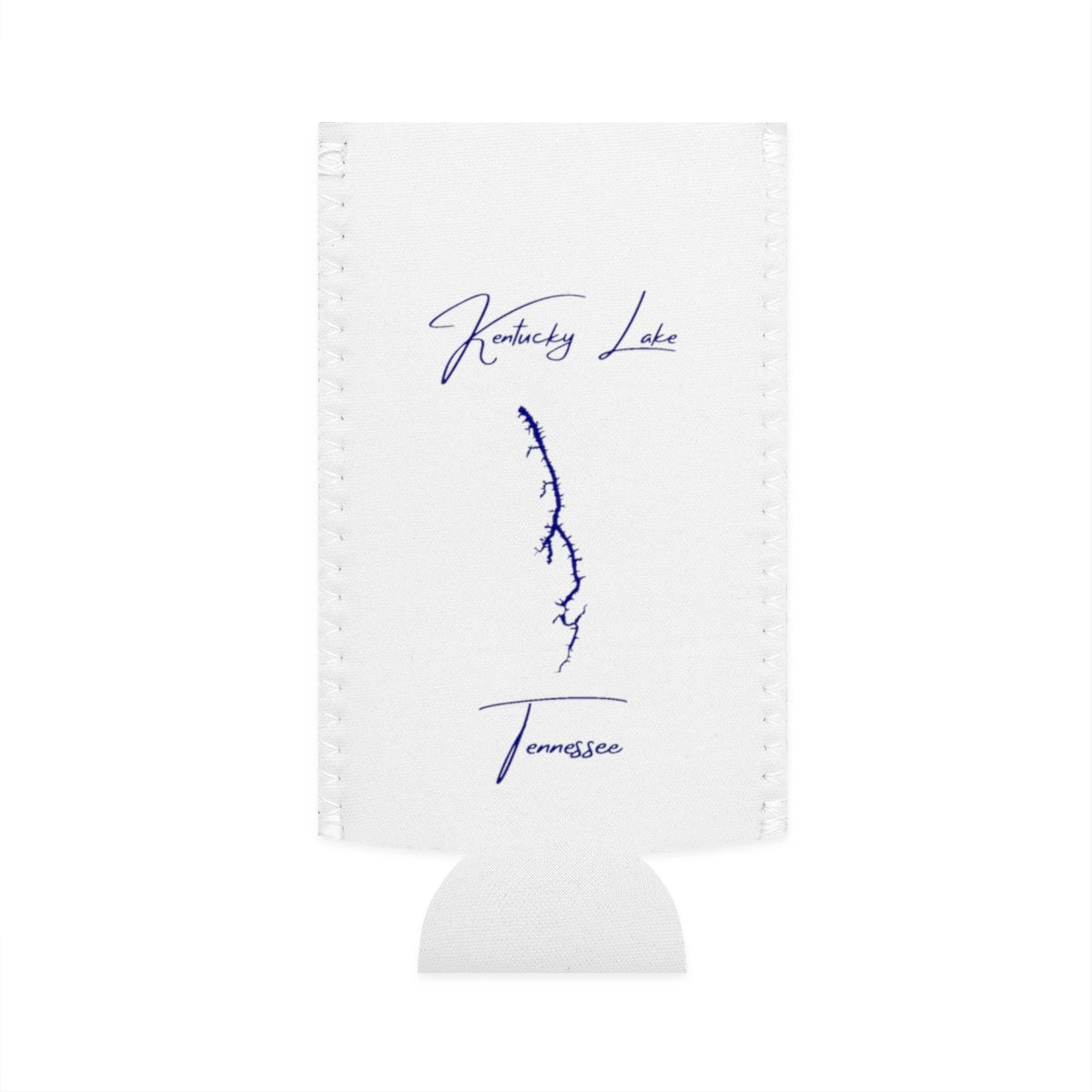 Tennessee  Kentucky  Lake  Slim  Can  Koozie  front  position  view  from  flat-front  white.webp