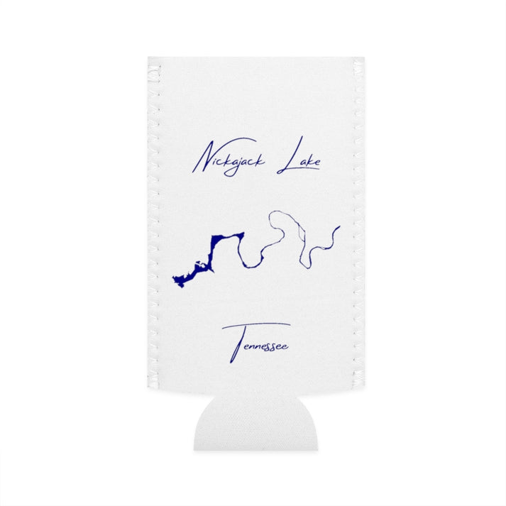 Tennessee  Nickajack  Lake  Slim  Can  Koozie  front  position  view  from  flat-front  white.webp