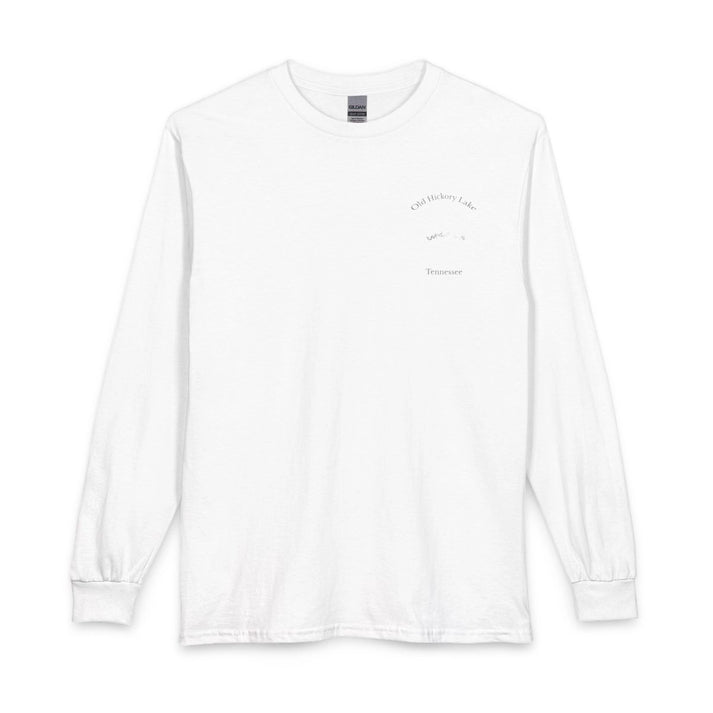 Tennessee  Old  Hickory  Lake  Long  Sleeve  Fishing  T-shirt  front  position  view  from  front  white.webp