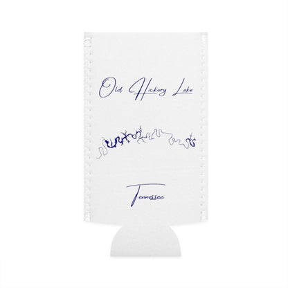 Tennessee  Old  Hickory  Lake  Slim  Can  Koozie  front  position  view  from  flat-front  white.webp