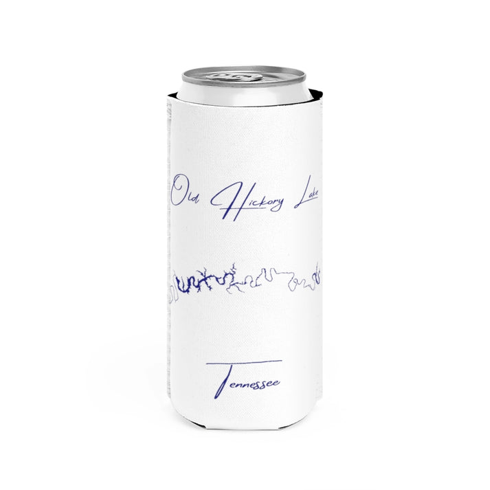 Tennessee  Old  Hickory  Lake  Slim  Can  Koozie  front  position  view  from  front  white.webp