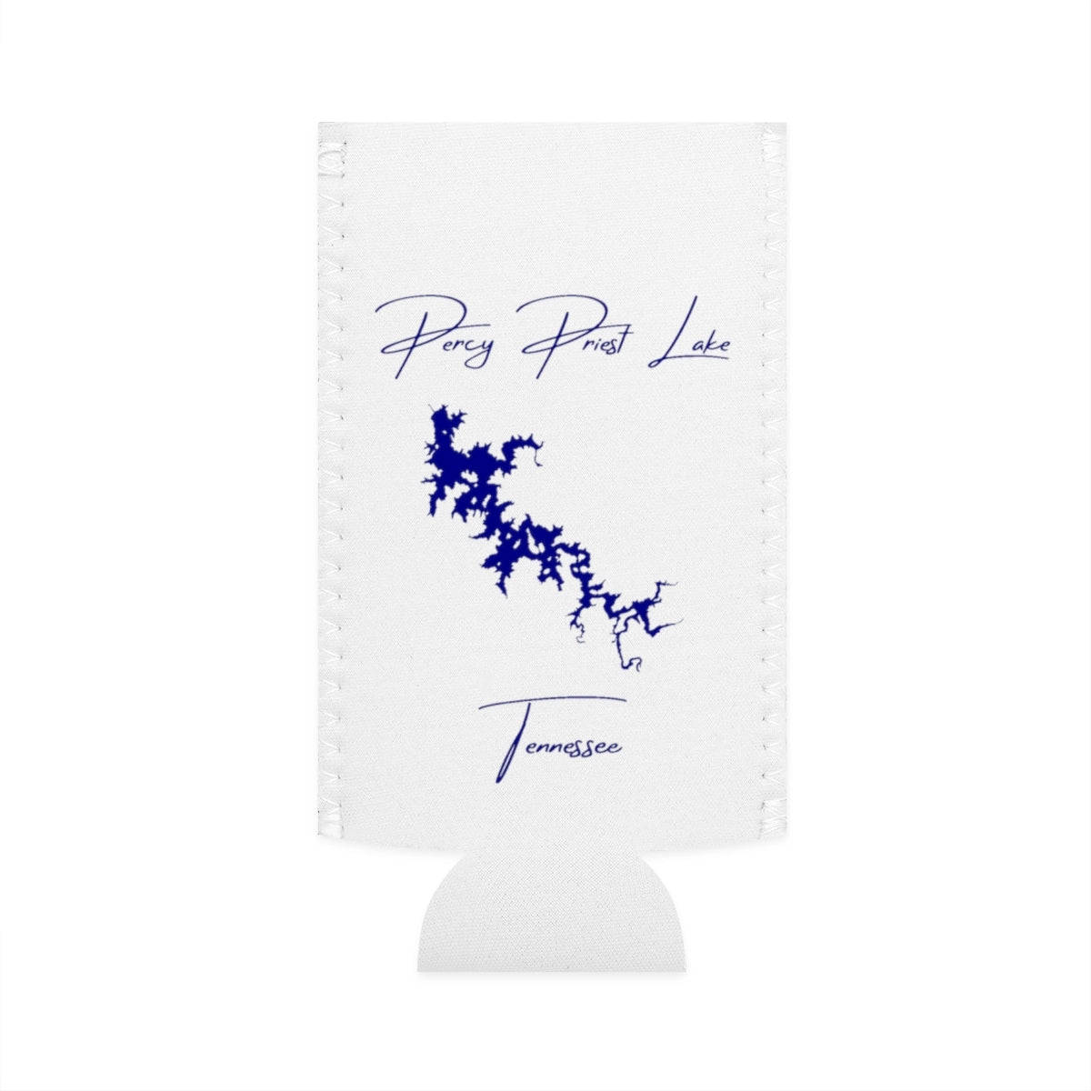 Tennessee  Percy  Priest  Lake  Slim  Can  Koozie  front  position  view  from  flat-front  white.webp