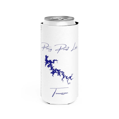 Tennessee  Percy  Priest  Lake  Slim  Can  Koozie  front  position  view  from  front  white.webp