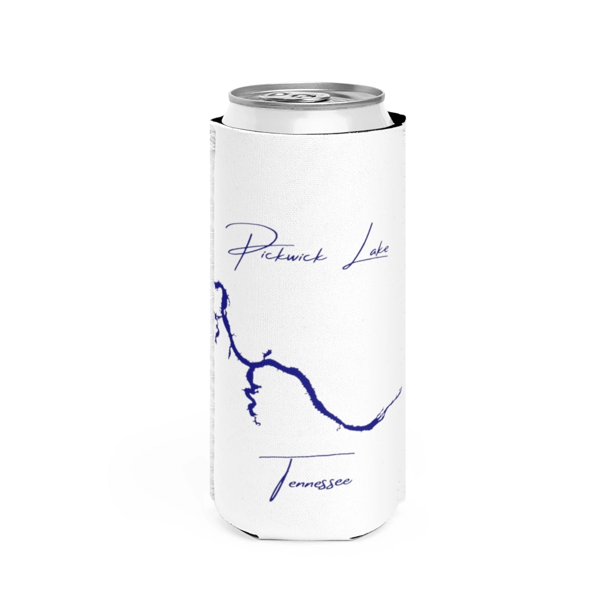 Tennessee  Pickwick  Lake  Slim  Can  Koozie  front  position  view  from  front  white.webp