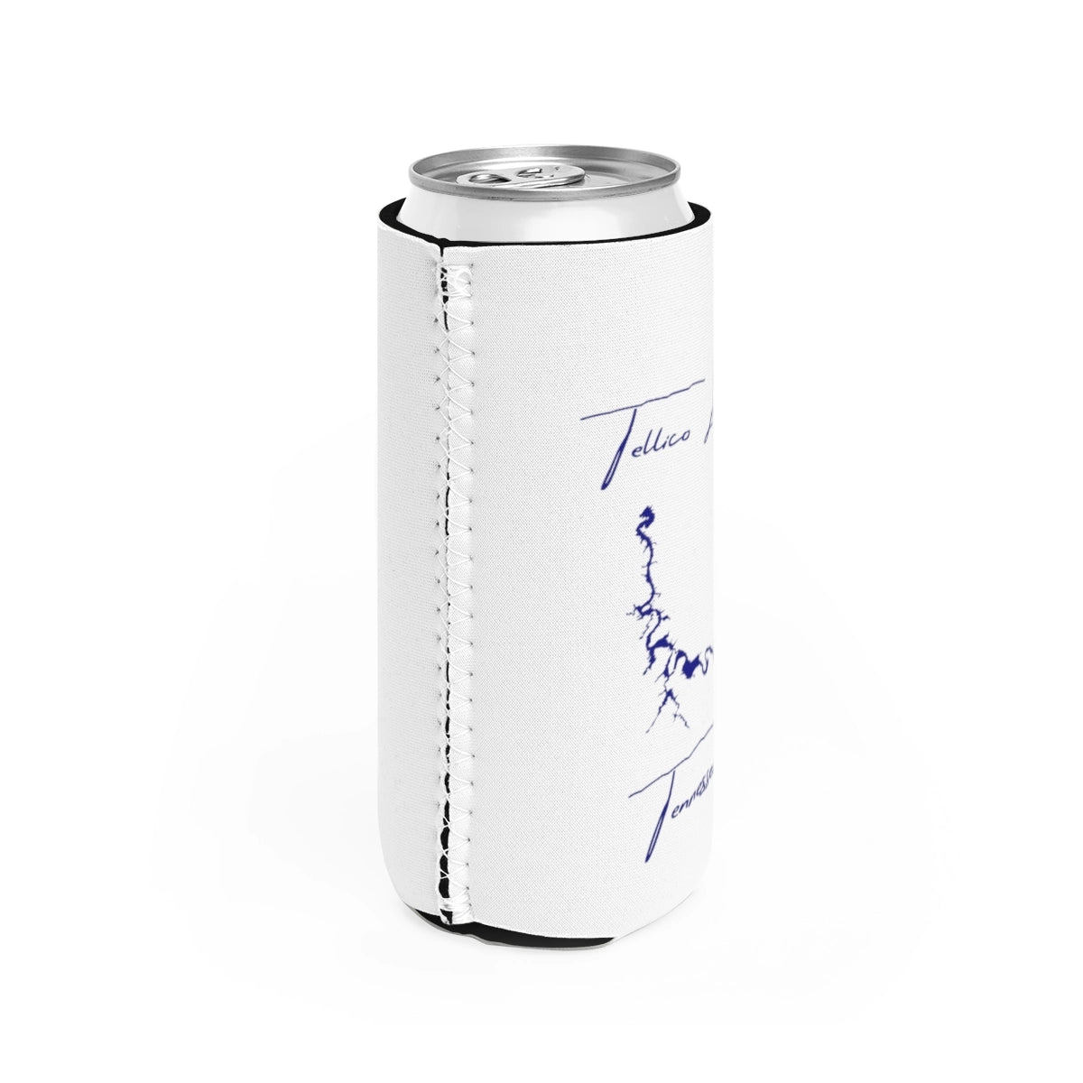 Tennessee  Tellico  Lake  Slim  Can  Koozie  all  position  view  from  right  white.webp