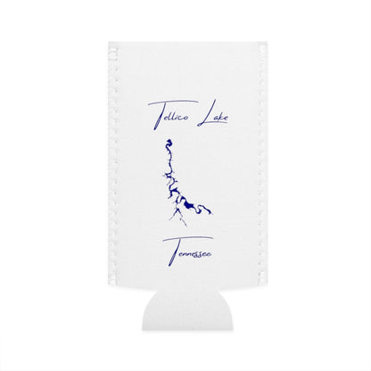 Tennessee  Tellico  Lake  Slim  Can  Koozie  front  position  view  from  flat-front  white.webp