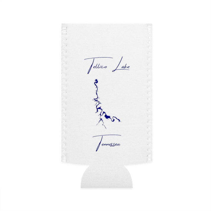 Tennessee  Tellico  Lake  Slim  Can  Koozie  front  position  view  from  flat-front  white.webp