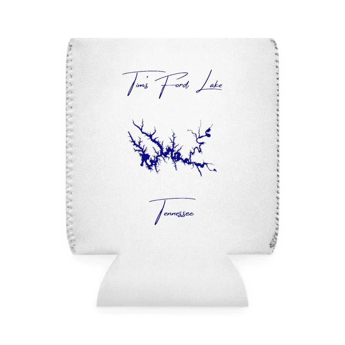 Tennessee  Tim's  Ford  Lake  Can  Koozie  front  position  view  from  front-1  white.webp