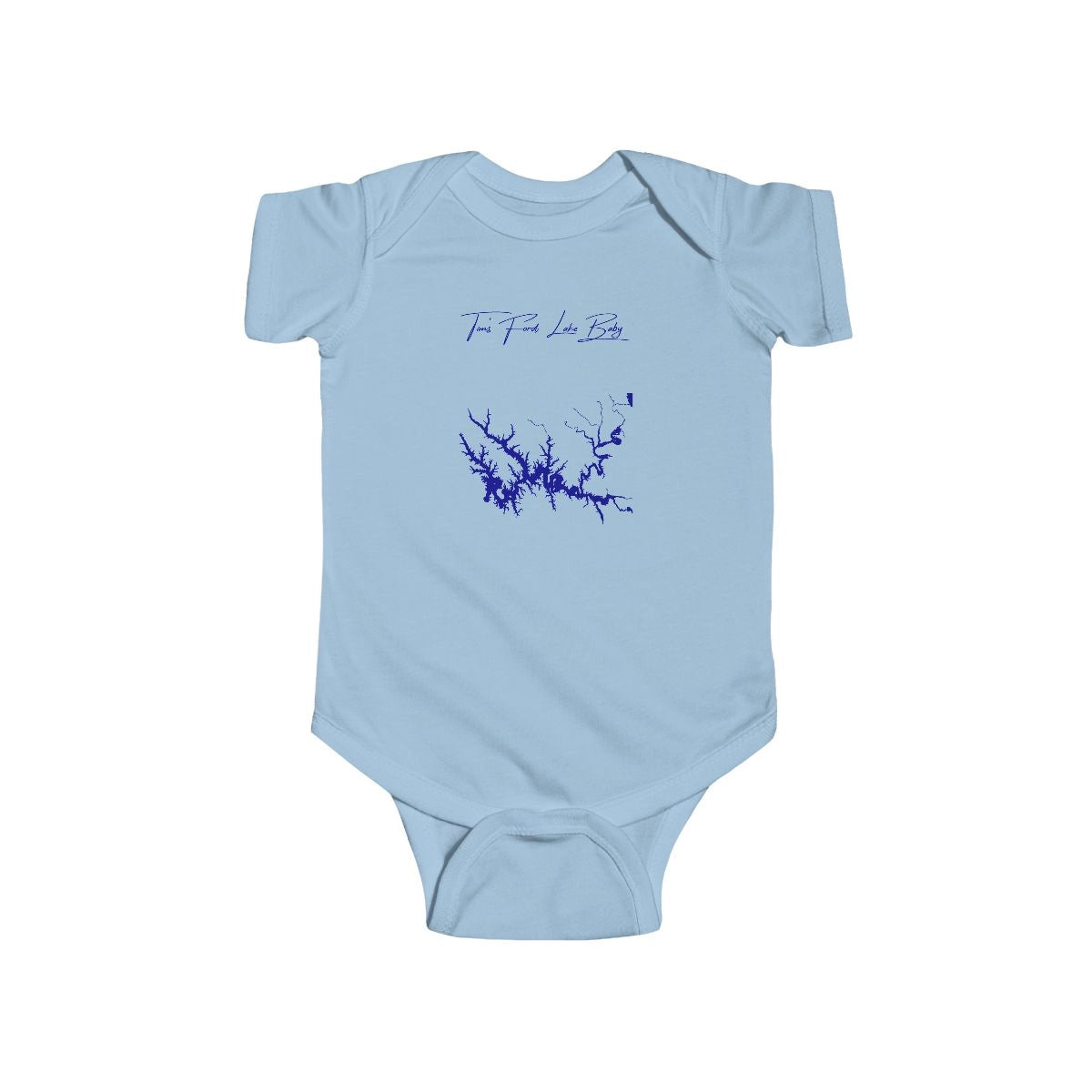 Tennessee  Tim's  Ford  Lake  Onesie  front  position  view  from  front  light  blue.webp