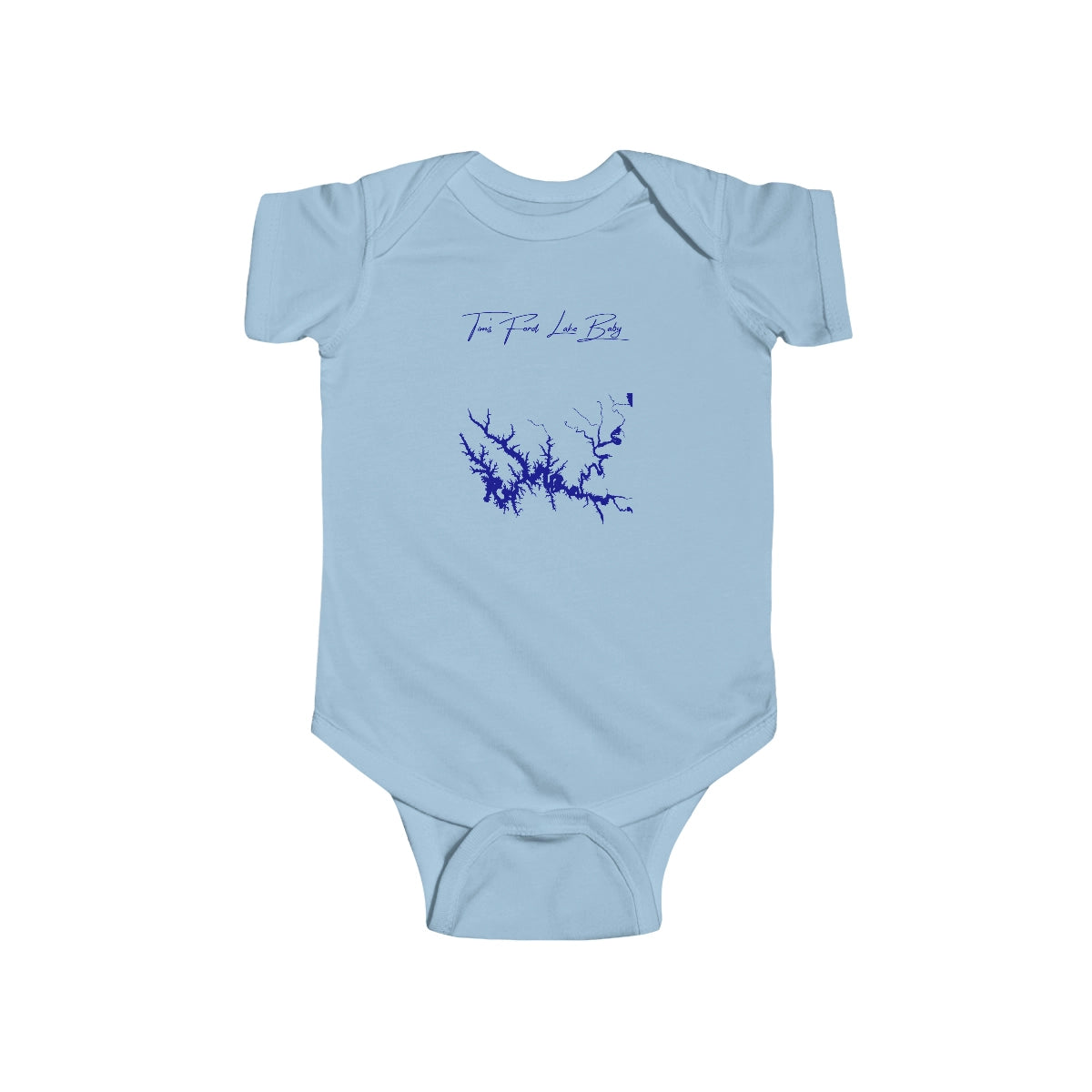 Tennessee  Tim's  Ford  Lake  Onesie  front  position  view  from  front  light  blue.webp