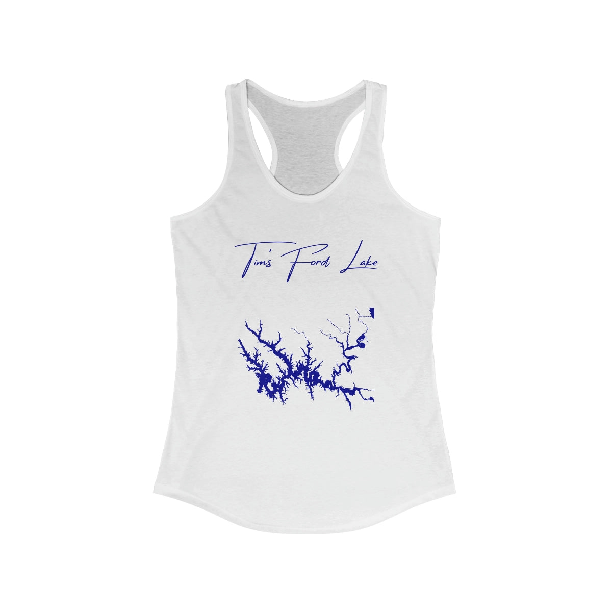 Tennessee  Tim's  Ford  Lake  Racerback-Tank  front  position  view  from  front  solid  white.webp