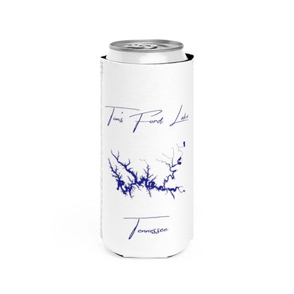 Tennessee  Tim's  Ford  Lake  Slim  Can  Koozie  front  position  view  from  front  white.webp