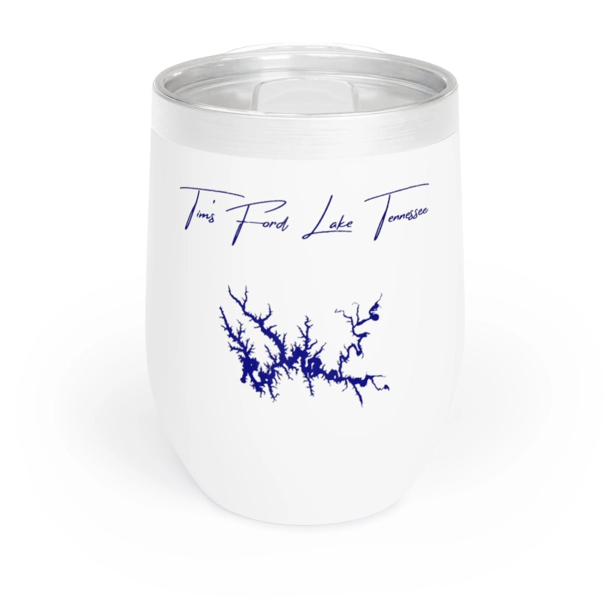 Tennessee  Tim's  Ford  Lake  Wine  Tumbler  front  position  view  from  front  white.webp