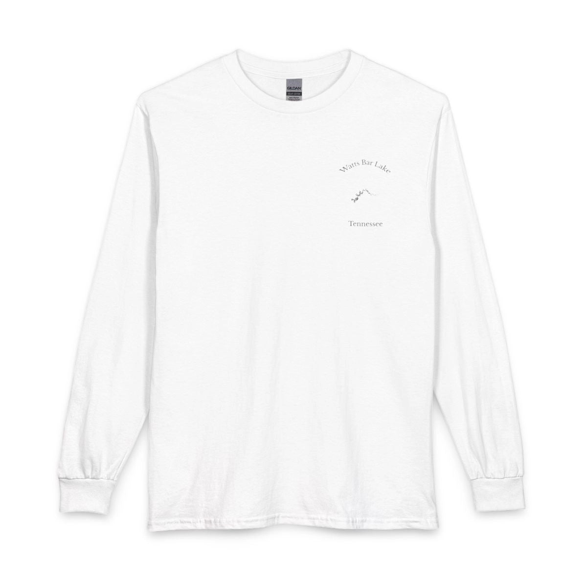Tennessee  Watts  Bar  Lake  Long  Sleeve  Fishing  T-shirt  front  position  view  from  front  white.webp