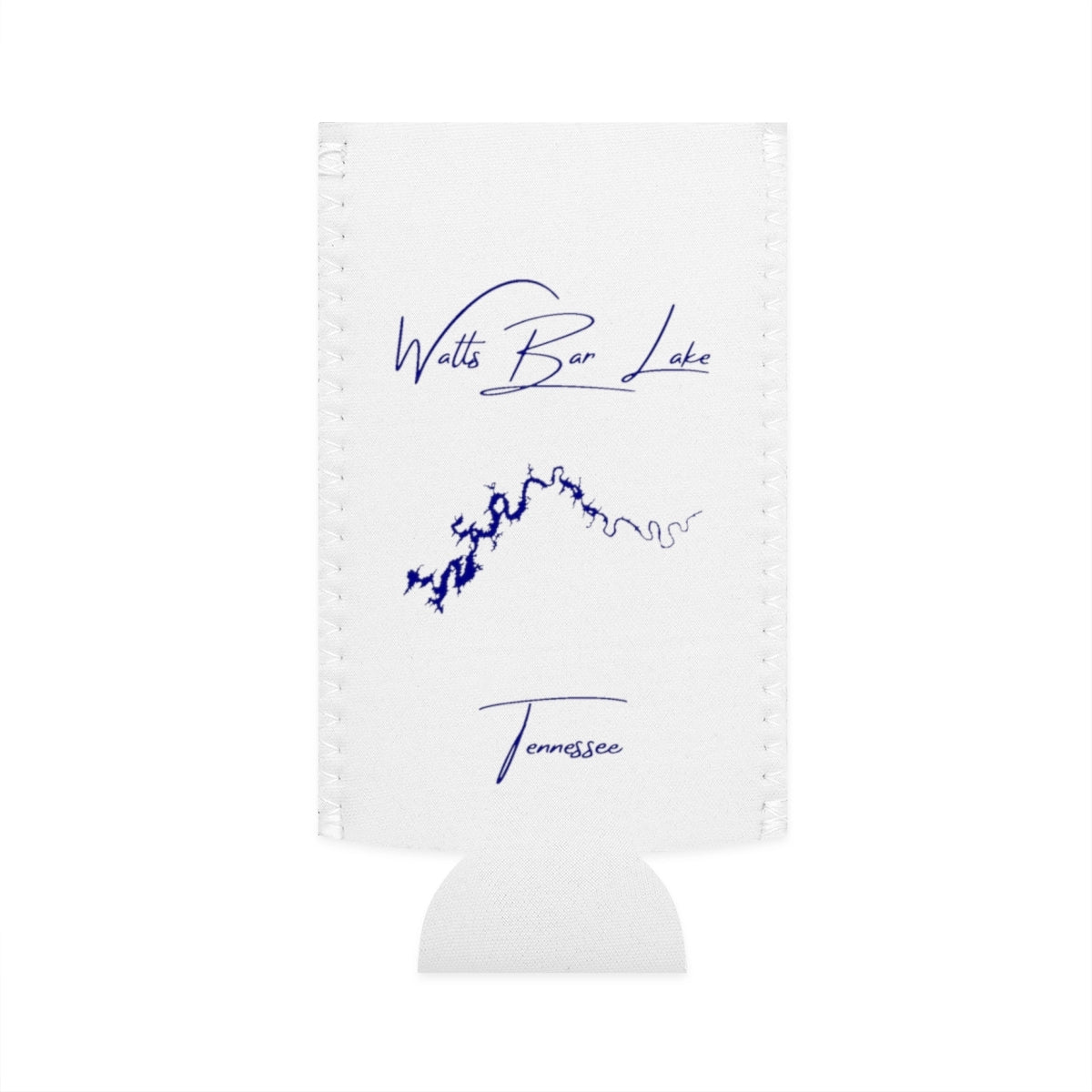 Tennessee  Watts  Bar  Lake  Slim  Can  Koozie  front  position  view  from  flat-front  white.webp