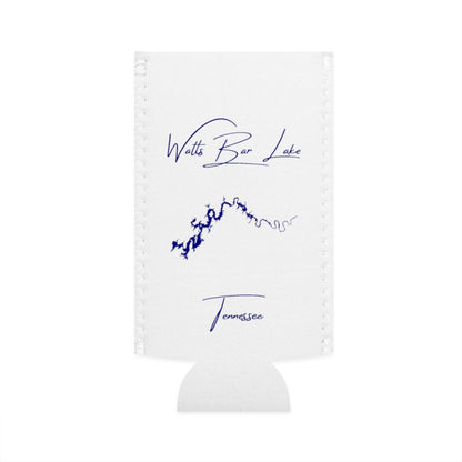 Tennessee  Watts  Bar  Lake  Slim  Can  Koozie  front  position  view  from  flat-front  white.webp
