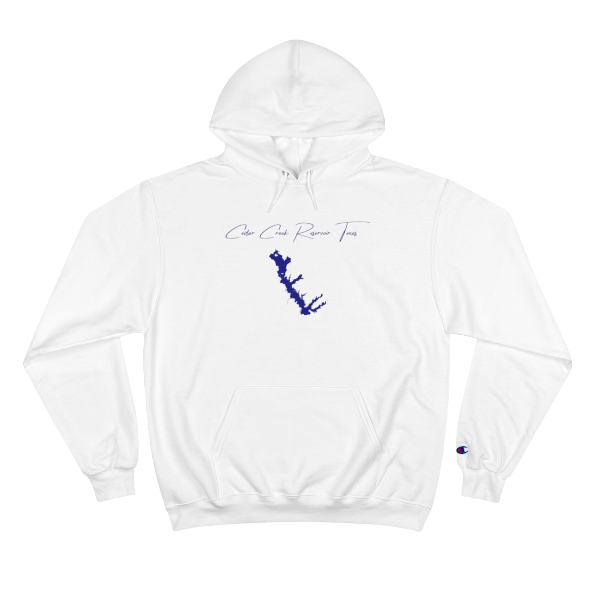 Texas  Cedar  Creek  Reservoir  Hoodie  front  position  view  from  front  white.webp
