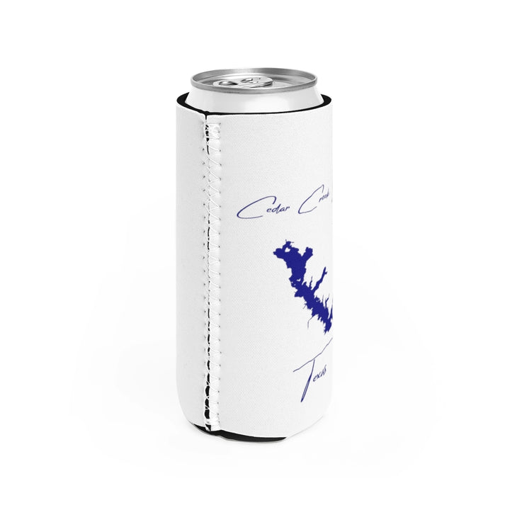 Texas  Cedar  Creek  Reservoir  Slim  Can  Koozie  all  position  view  from  right  white.webp
