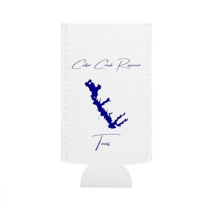 Texas  Cedar  Creek  Reservoir  Slim  Can  Koozie  front  position  view  from  flat-front  white.webp