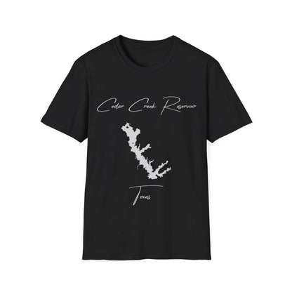 Texas  Cedar  Creek  Reservoir  T-shirt  front  position  view  from  front  black.webp
