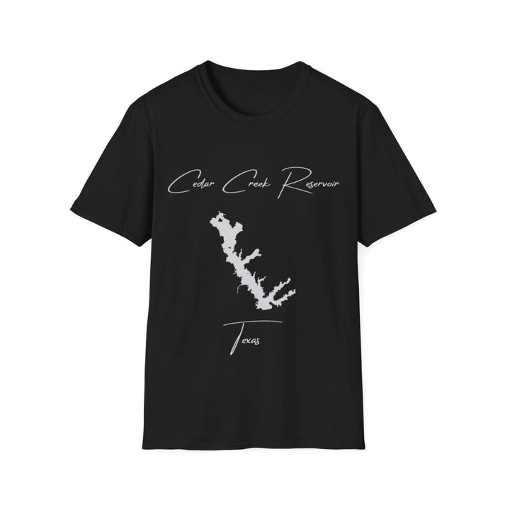 Texas  Cedar  Creek  Reservoir  T-shirt  front  position  view  from  front  black.webp