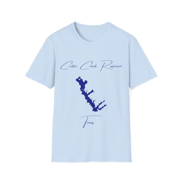 Texas  Cedar  Creek  Reservoir  T-shirt  front  position  view  from  front  light  blue.webp