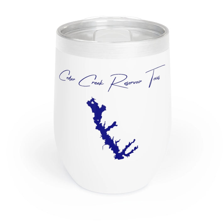 Texas  Cedar  Creek  Reservoir  Wine  Tumbler  front  position  view  from  front  white.webp