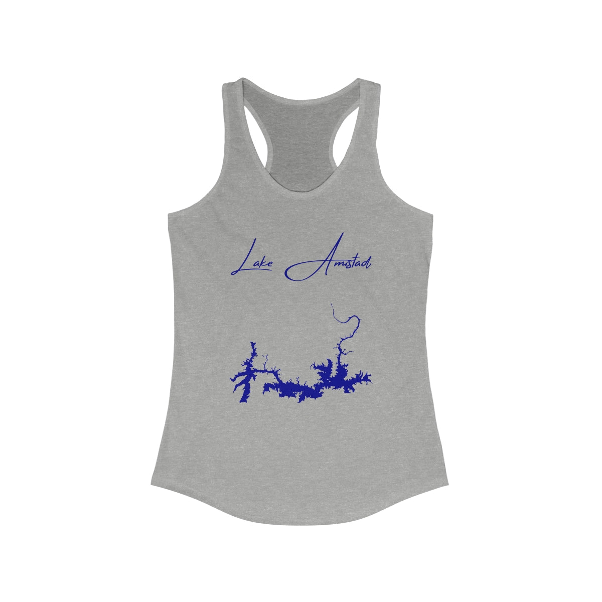 Texas  Lake  Amistad  Racerback-Tank  front  position  view  from  front  heather  grey.webp
