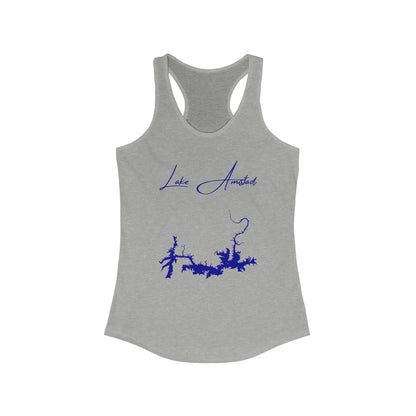 Texas  Lake  Amistad  Racerback-Tank  front  position  view  from  front  heather  grey.webp
