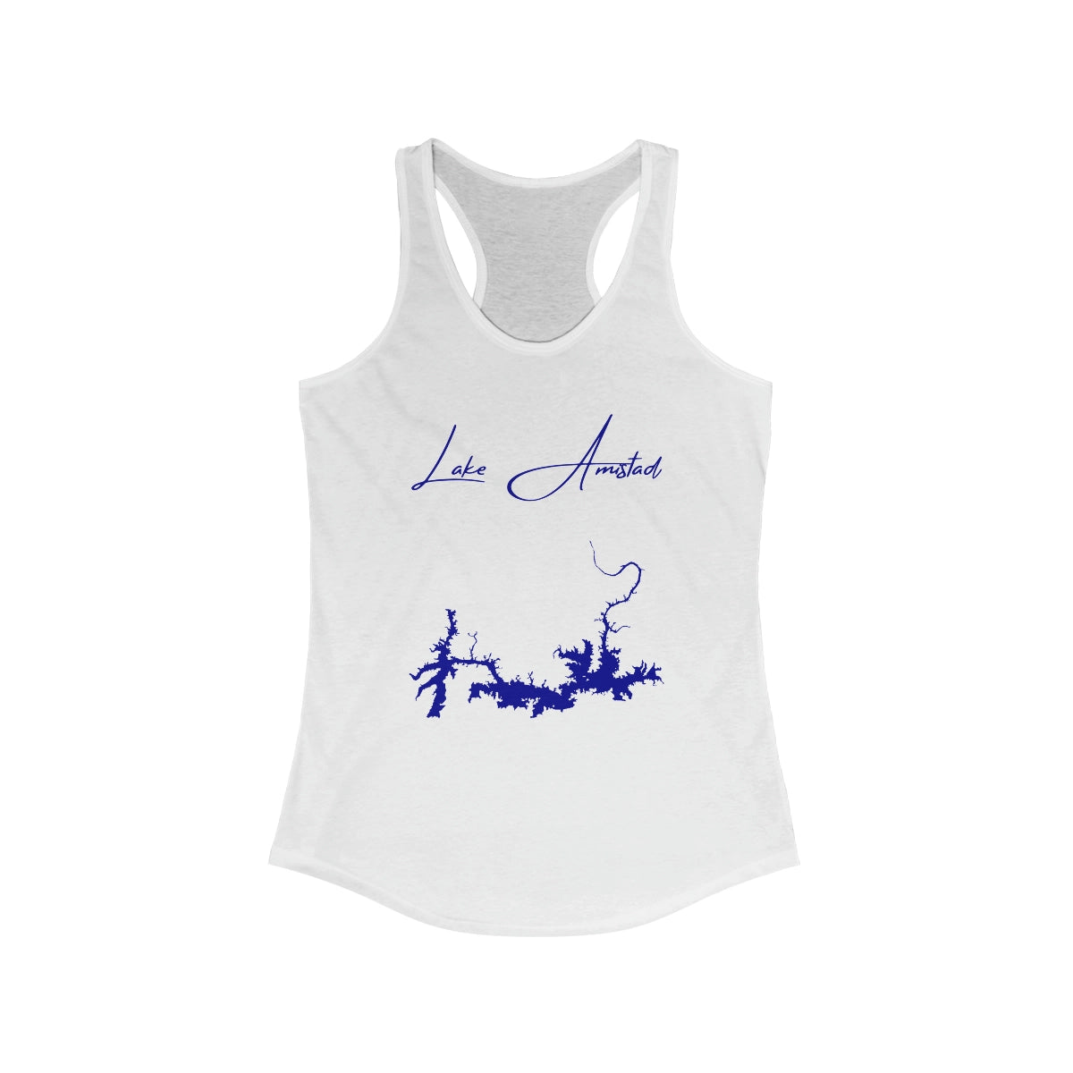 Texas  Lake  Amistad  Racerback-Tank  front  position  view  from  front  solid  white.webp