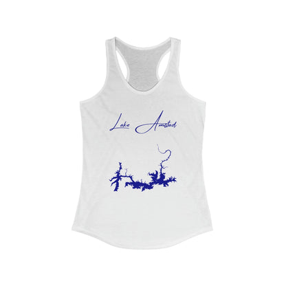Texas  Lake  Amistad  Racerback-Tank  front  position  view  from  front  solid  white.webp