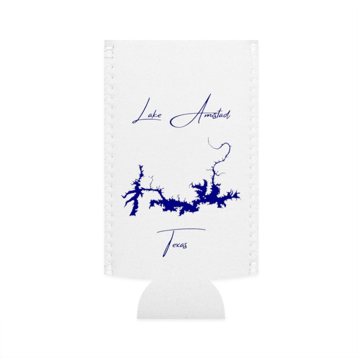 Texas  Lake  Amistad  Slim  Can  Koozie  front  position  view  from  flat-front  white.webp