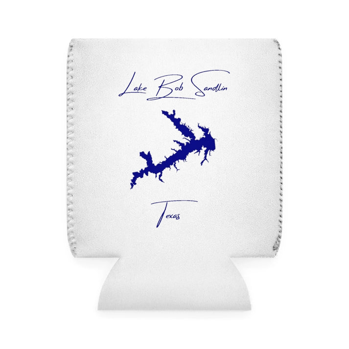 Texas  Lake  Bob  Sandlin  Can  Koozie  front  position  view  from  front-1  white.webp