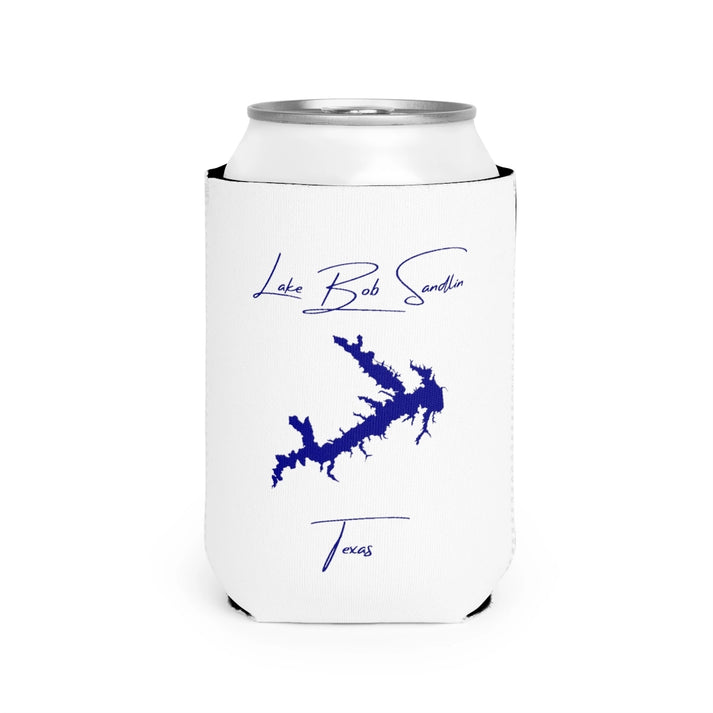 Texas  Lake  Bob  Sandlin  Can  Koozie  front  position  view  from  front-2  white.webp