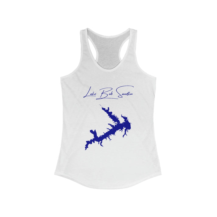 Texas  Lake  Bob  Sandlin  Racerback-Tank  front  position  view  from  front  solid  white.webp