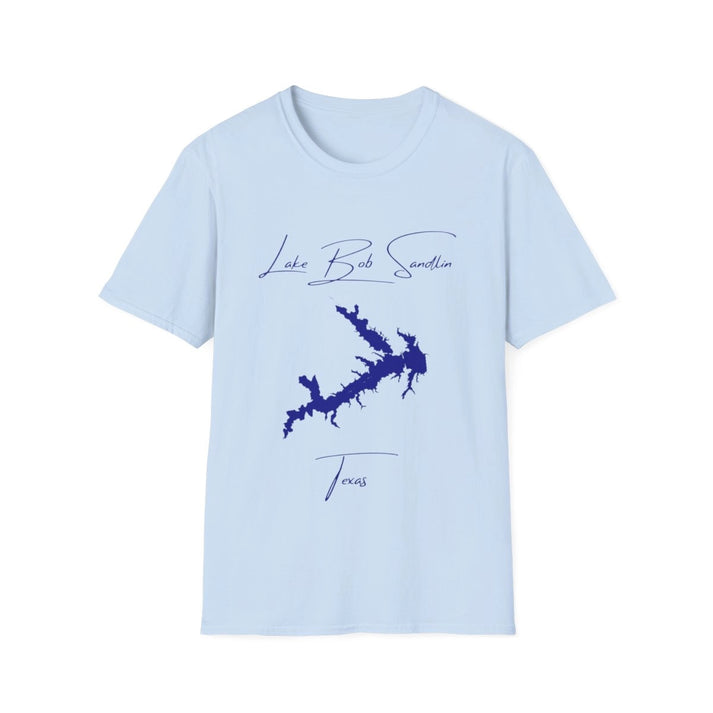 Texas  Lake  Bob  Sandlin  T-shirt  front  position  view  from  front  light  blue.webp